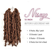 Butterfly Locs Crochet Hair 12 Inch Distressed Locs