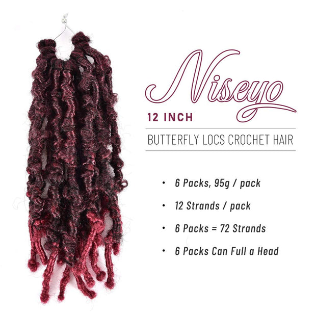 Butterfly Locs Crochet Hair 12 Inch Distressed Locs