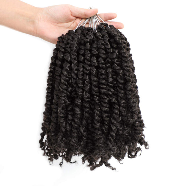 Pre-twisted Passion Twist Hair 10 Inch 8 packs Short Passion Twist Crochet  Hair Pre-looped Crochet Braids for Women Kids Gray Passion Twists Synthetic