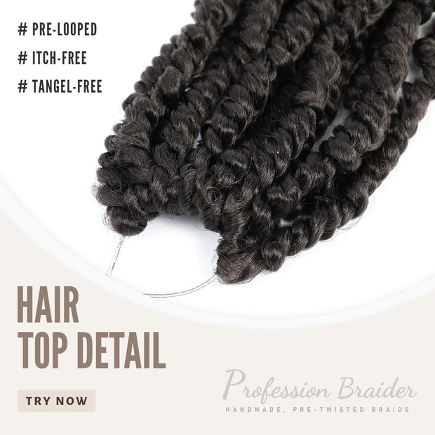 10 Inch Passion Twist Crochet Hair 8 Packs Pre-twisted Passion Twist Hair Pre-looped Braids